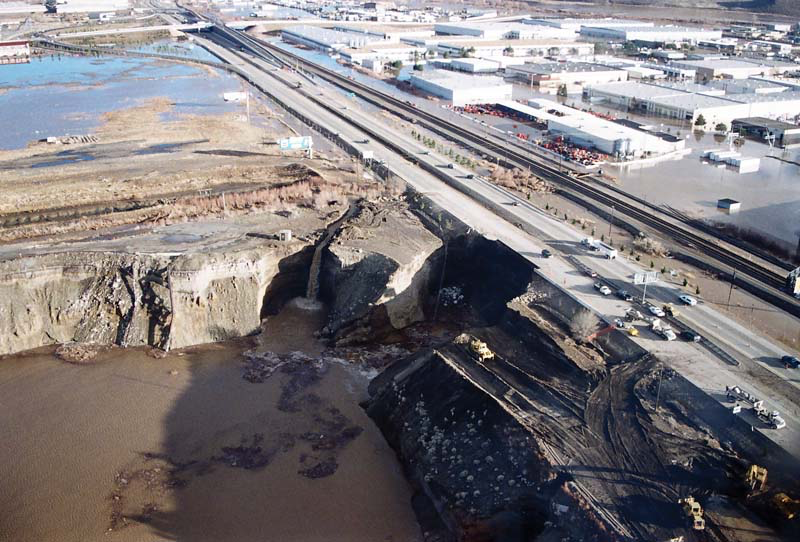 Helms Pit with water rushing in from 1997 storm